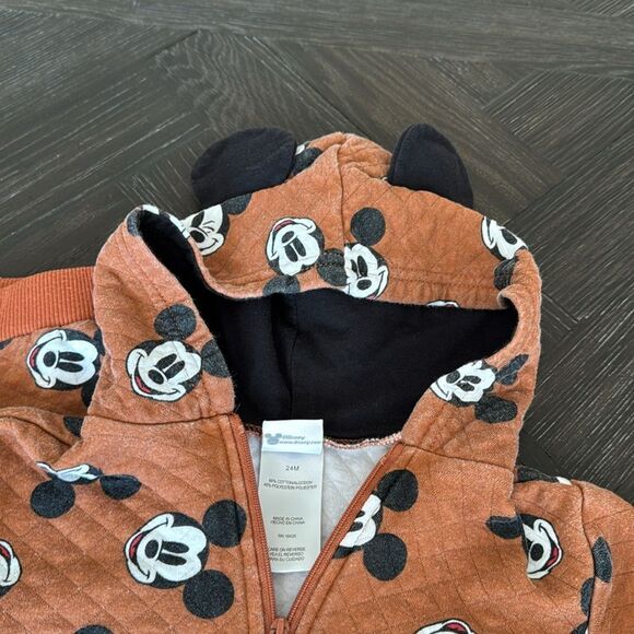 Mickey Mouse sweatsuit, sweatpants, jacket, mickey ears, brown, black, size 24m - Picture 4 of 6